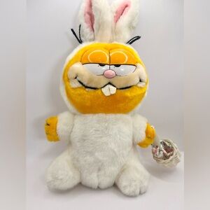 Vintage 1981 Dakin Garfield Easter Bunny Plush Stuffed Toy 14”